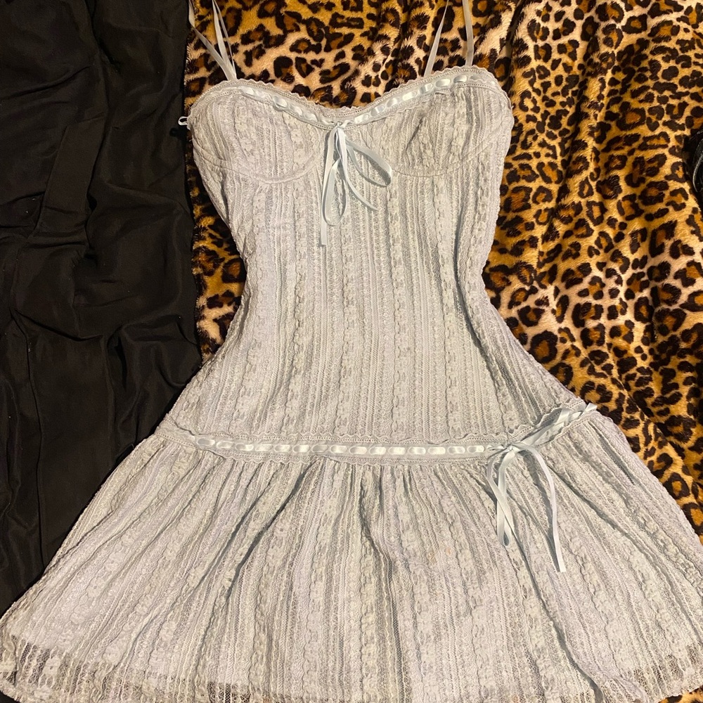 Aeropostale Light Blue Lace Mini Dress